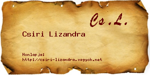 Csiri Lizandra névjegykártya